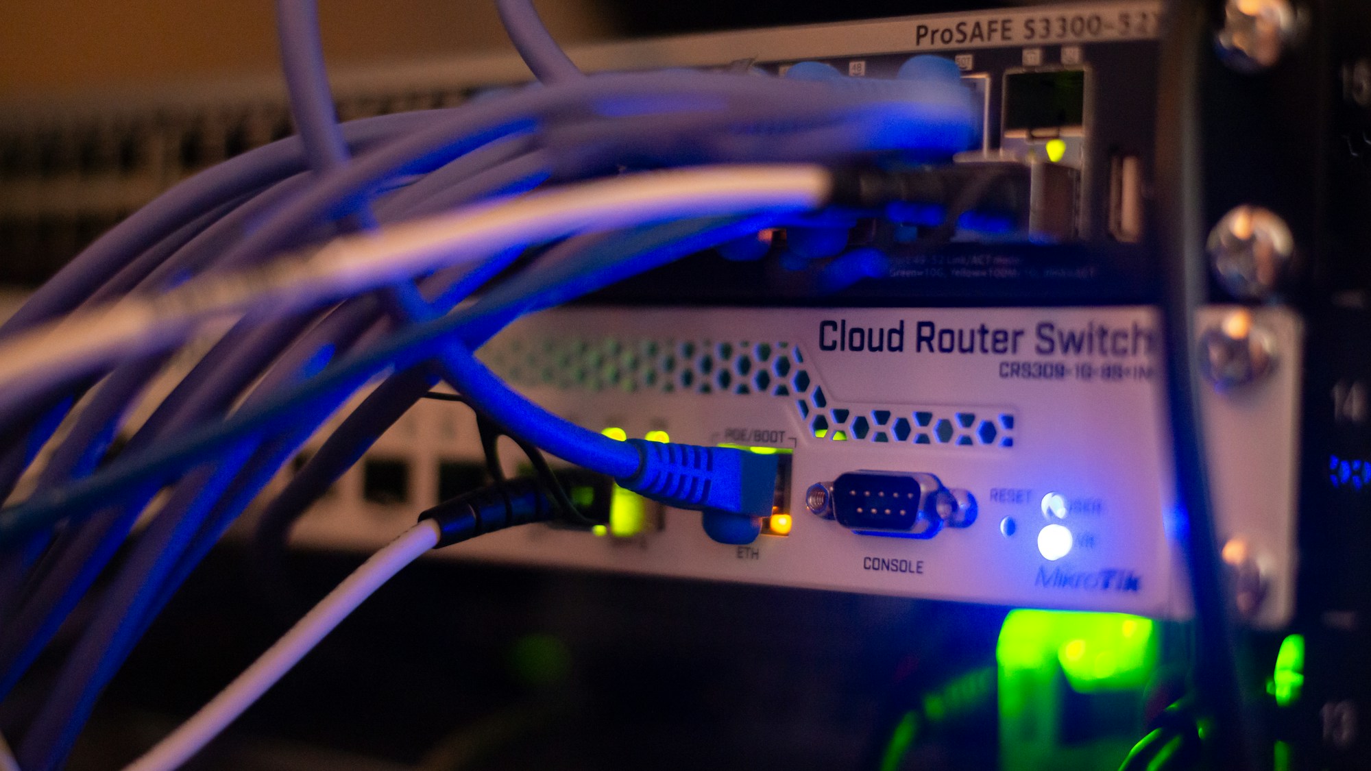 Network switch ports and fibre connections